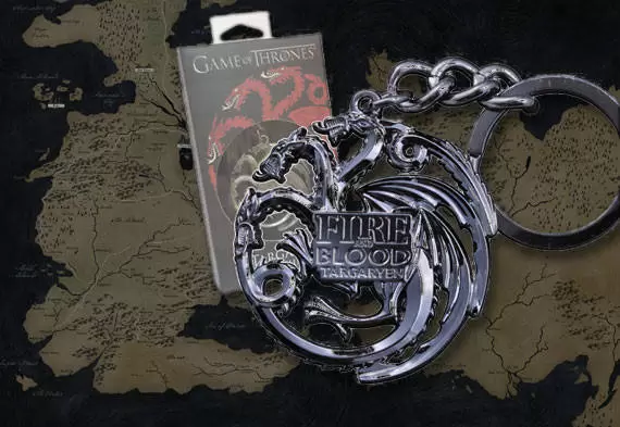 The Noble Collection  : Game of Thrones - Targaryen porte-clés (gris acier)