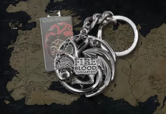 The Noble Collection  : Game of Thrones - Targaryen porte-clés (gris-chrome)