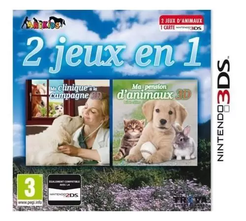 Jeux Nintendo 2DS / 3DS - 2 jeux en 1 Ma clinique à la campagne + Ma pension d\'animaux