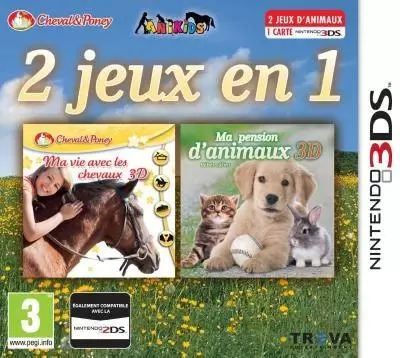 Jeux Nintendo 2DS / 3DS - 2 jeux en 1: Ma vie avec les chevaux + Ma Pension D\'Animaux 3D : Bébés Calins 