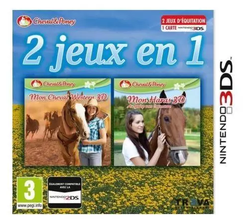 Jeux Nintendo 2DS / 3DS - 2 jeux en 1 Mon cheval Western 3D + Mon Haras 3D