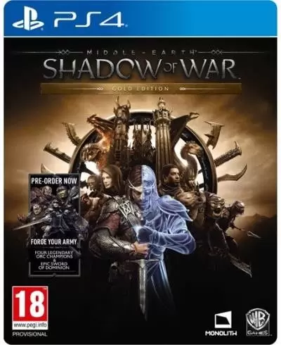 Jeux PS4 - Middle Earth Shadow Of War Gold Edition