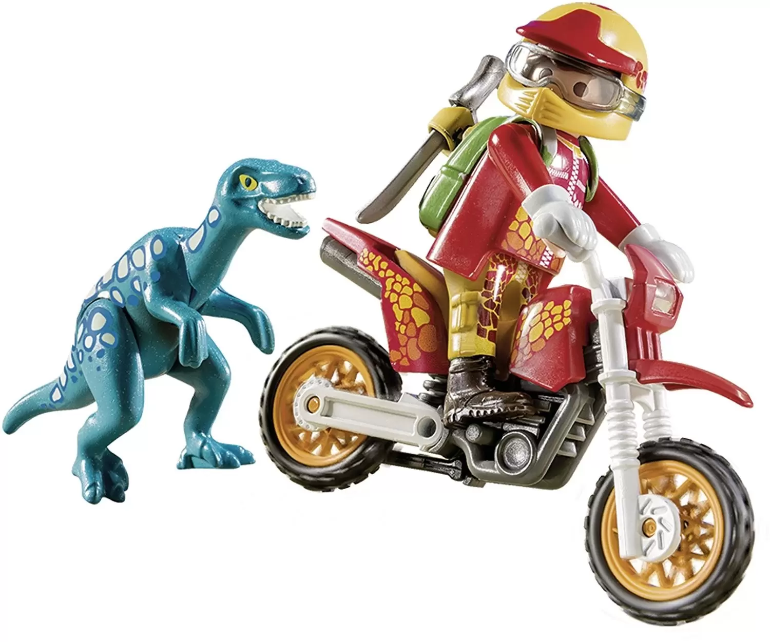 Playmobil® Dinos Motocross-Bike mit Raptor 9431Dinosaurier Spielzeug ab 4 J. 