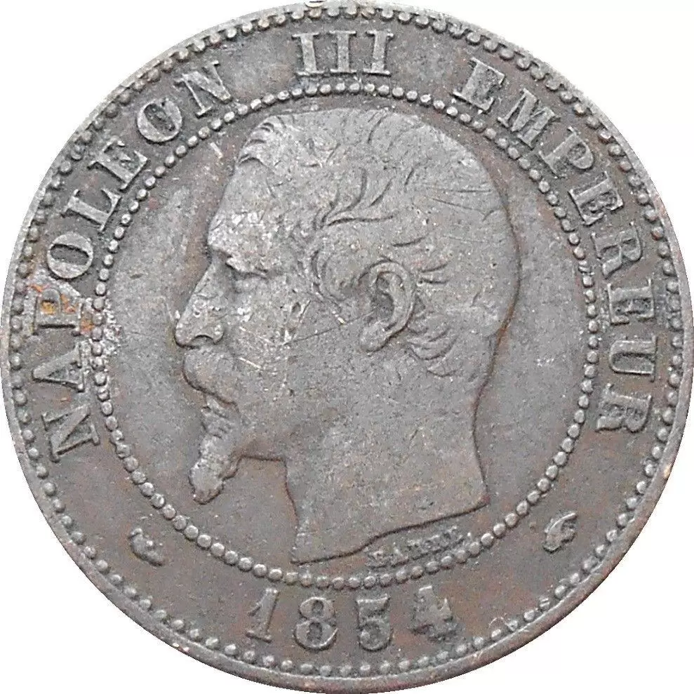 2 Centimes Napoleon III Tête Nue - 1854 A