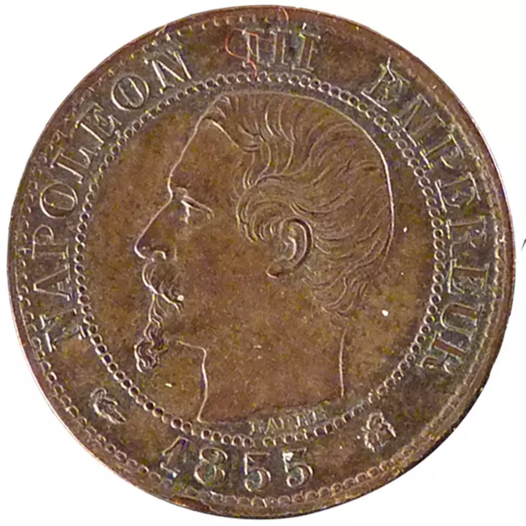 2 Centimes Napoleon III Tête Nue - 1855 K CHIEN