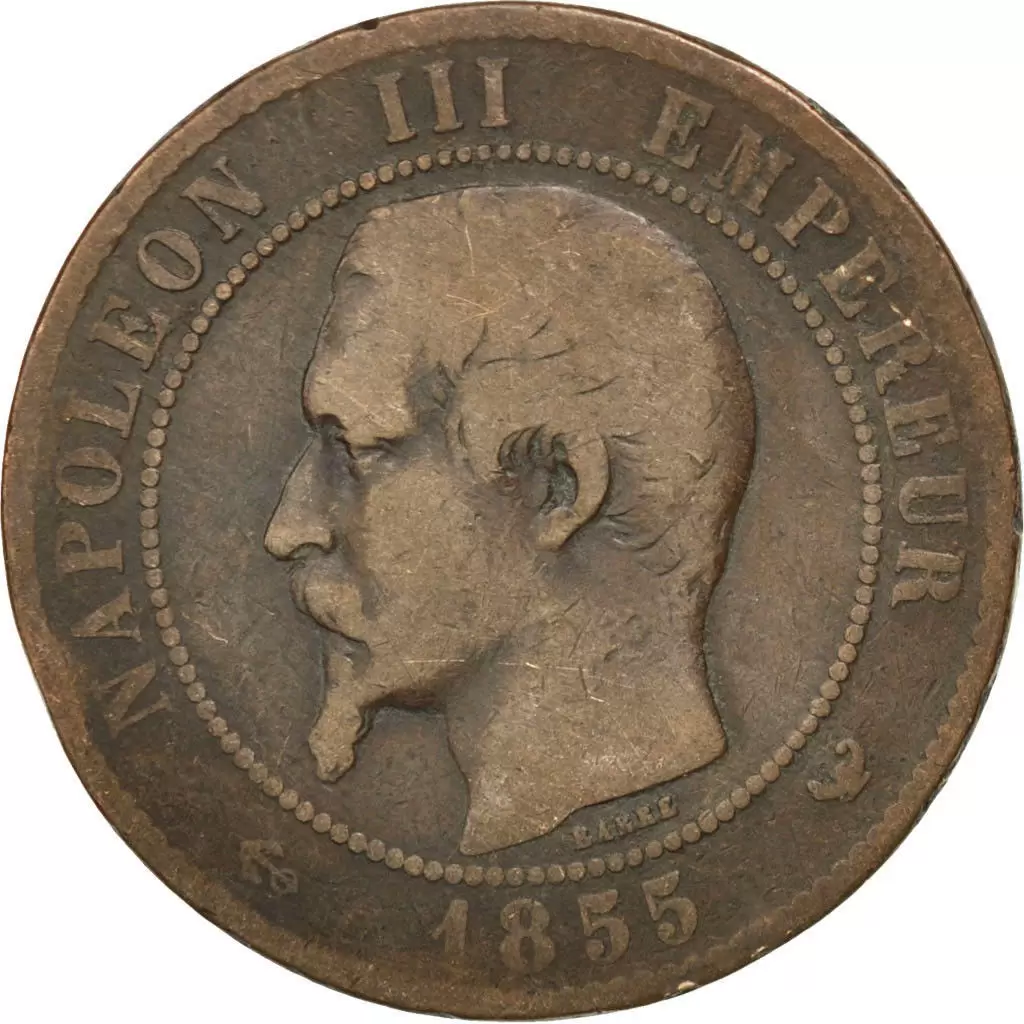 2 Centimes Napoleon III Tête Nue - 1855 W ANCRE
