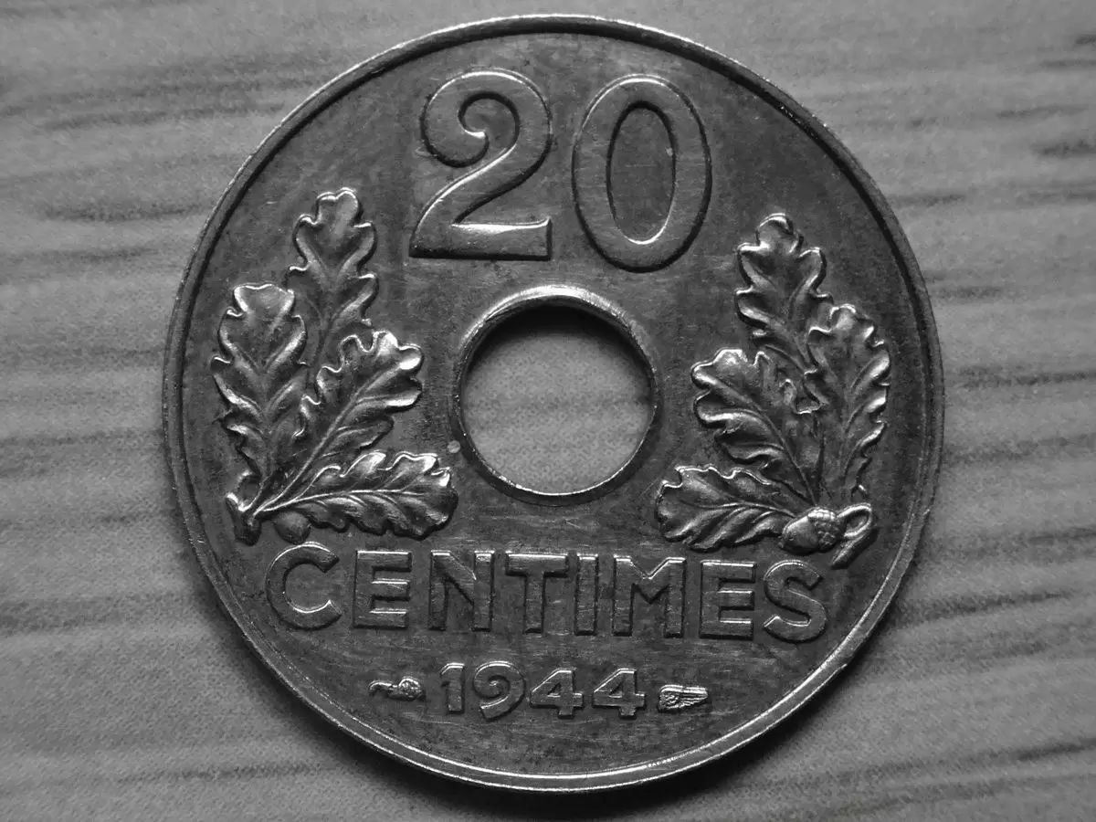 20 centimes fer etat francais - 1944