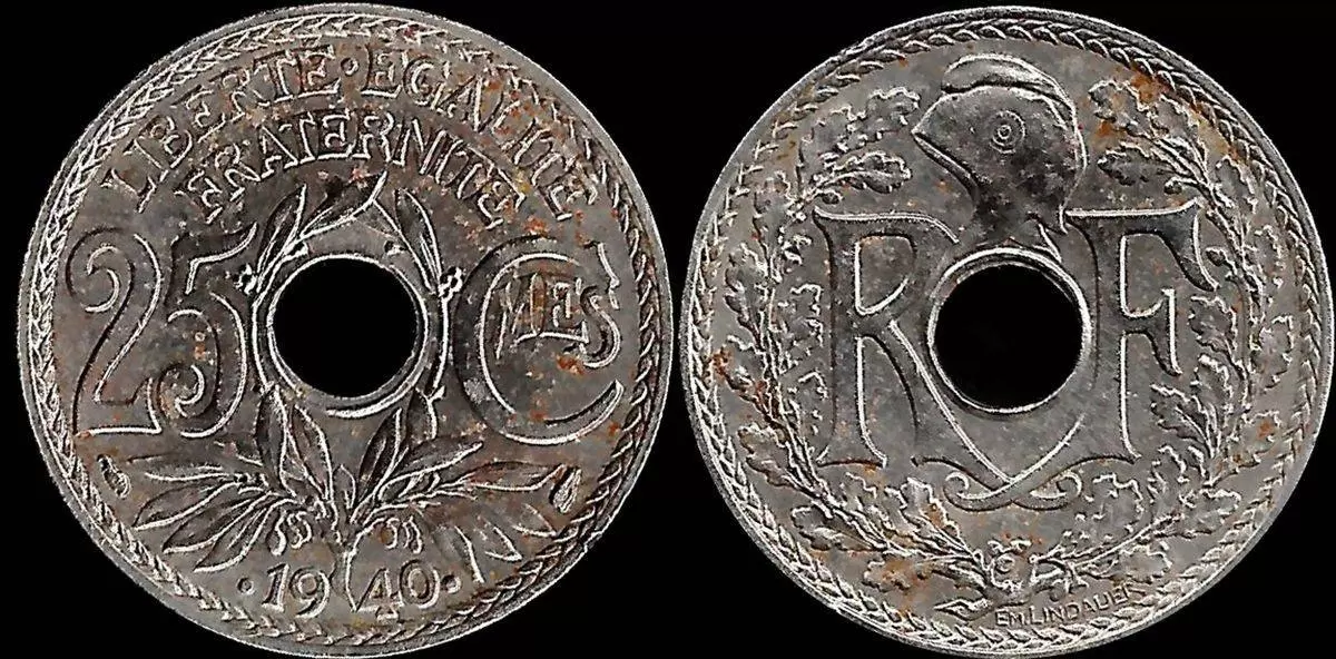 25 centimes Lindauer maillechort - 1940