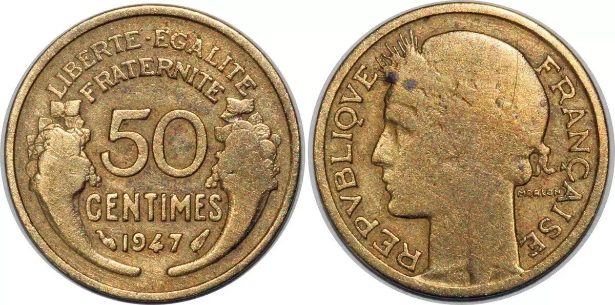 50 centimes Morlon bronze alu - 1947