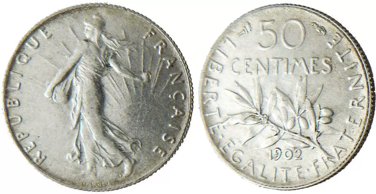 50 centimes Semeuse argent - 1902