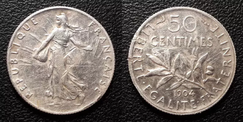 50 centimes Semeuse argent - 1904