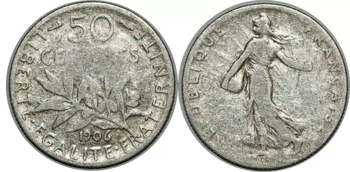 50 centimes Semeuse argent - 1906