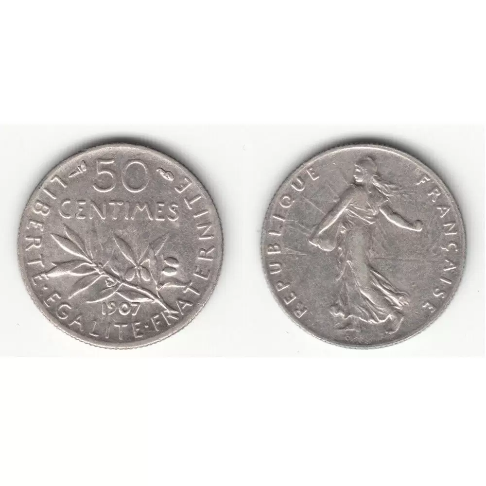 50 centimes Semeuse argent - 1907