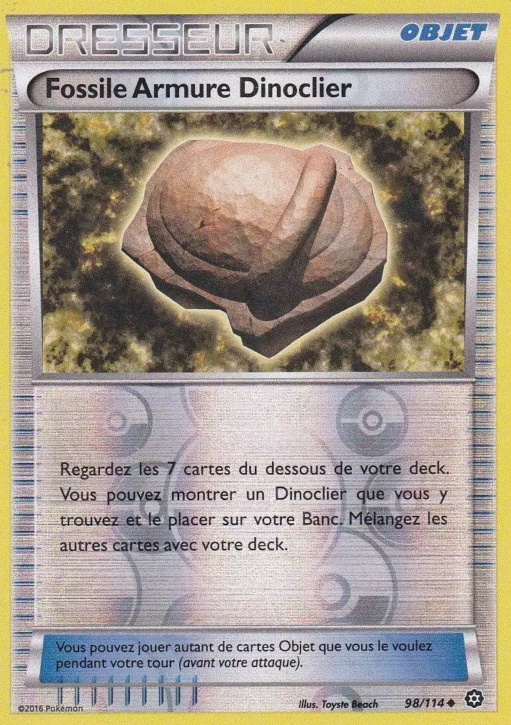 Pokémon XY Offensive Vapeur - Fossile Armure Dinoclier Reverse