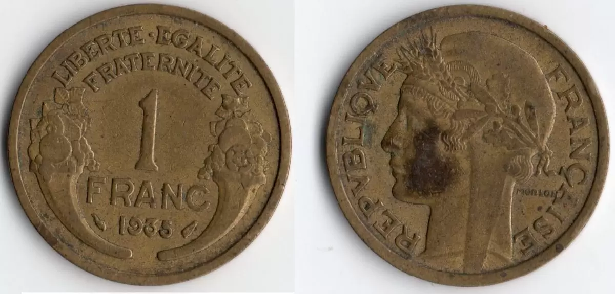 1 franc Morlon bronze alu - 1935