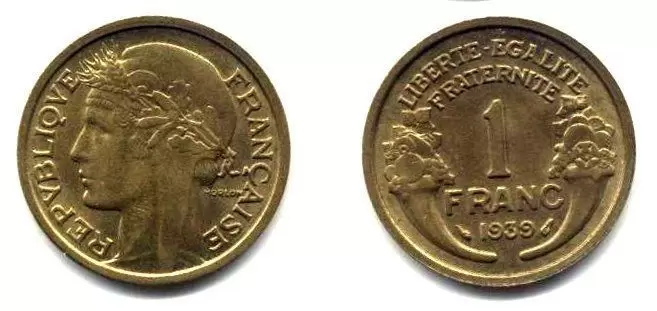 1 franc Morlon bronze alu - 1939