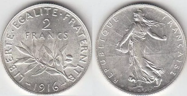 2 francs Semeuse argent - 1916