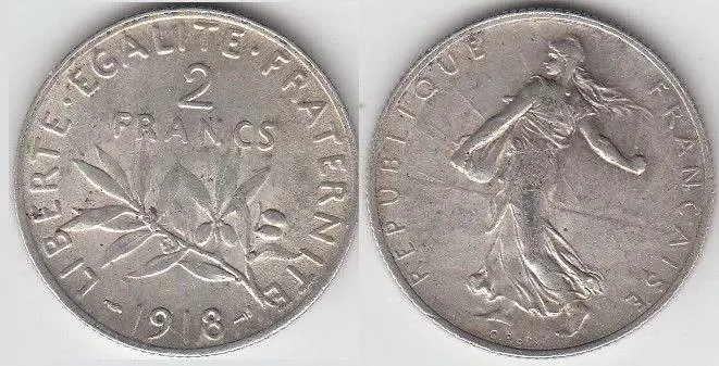 2 francs Semeuse argent - 1918