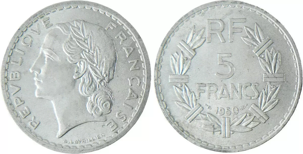 5 francs Lavrillier alu - 1950