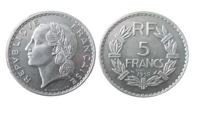 5 francs Lavrillier nickel - 1938