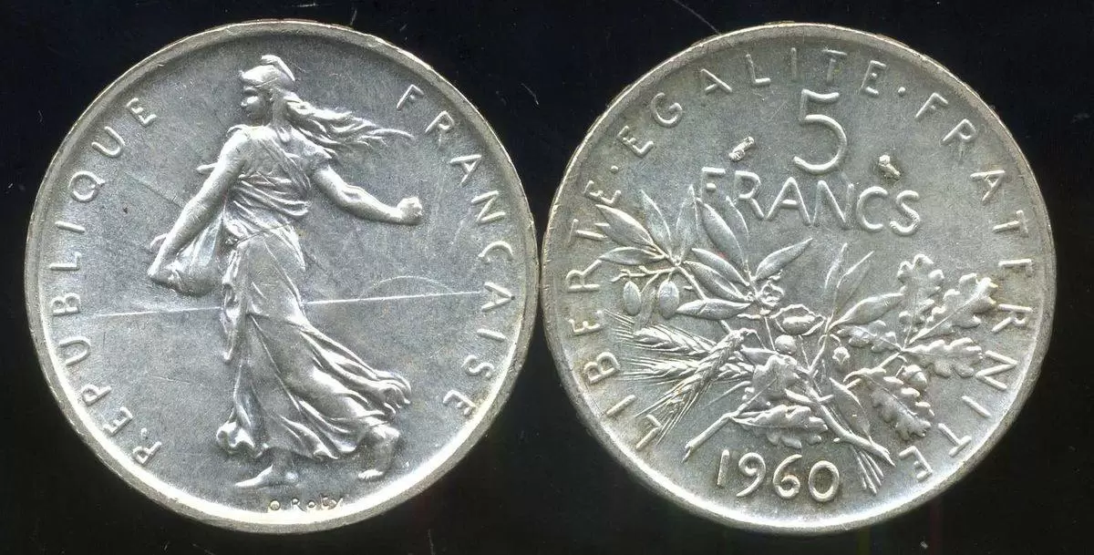 5 francs Semeuse argent - 1960
