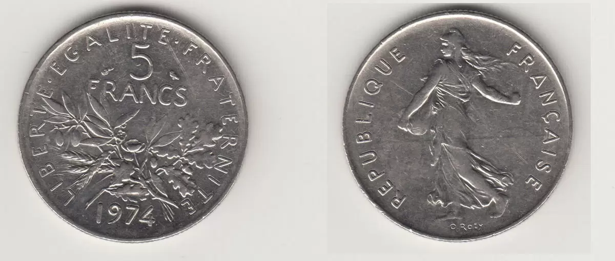 5 francs Semeuse nickel - 1974