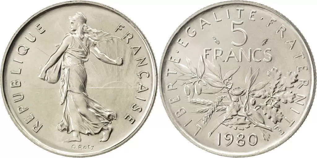 5 francs Semeuse nickel - 1980