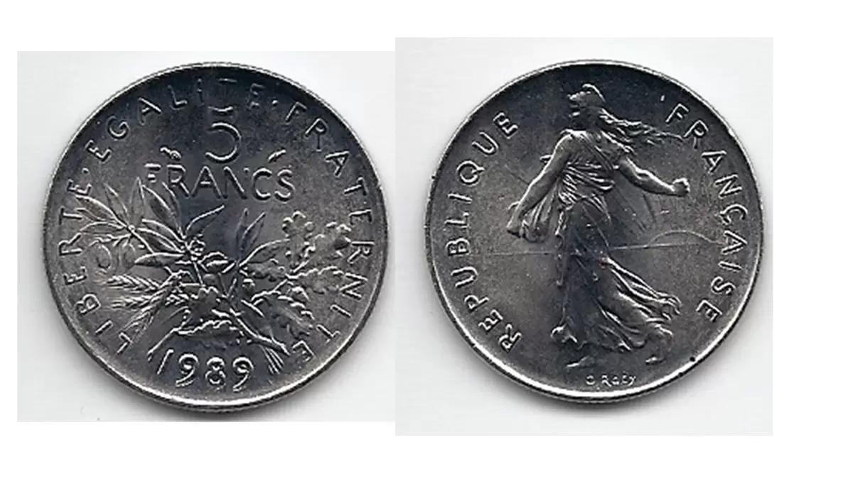 5 francs Semeuse nickel - 1989