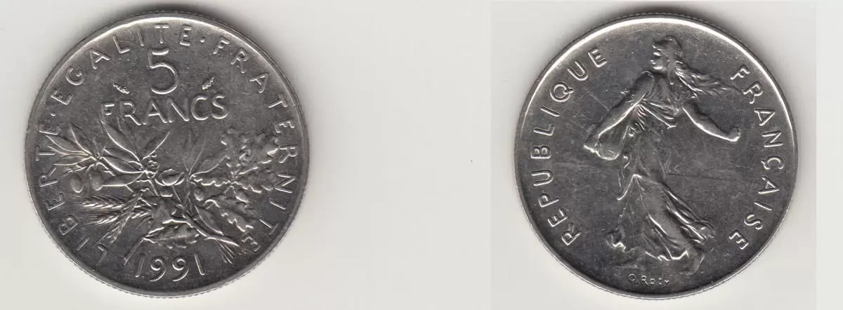 5 francs Semeuse nickel - 1991