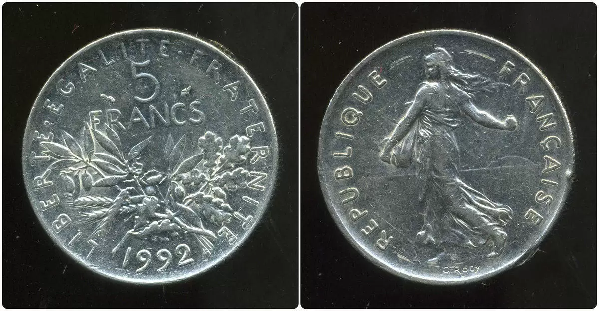 5 francs Semeuse nickel - 1992