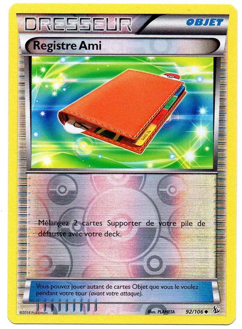 Pokémon XY Etincelles - Registre Ami Reverse