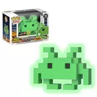 Space Invaders - Medium Invader Green GITD