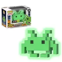 Space Invaders - Medium Invader Green GITD