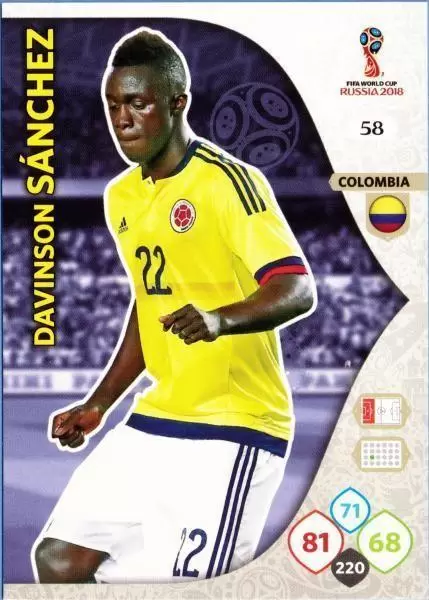 Russia 2018 : FIFA World Cup Adrenalyn XL - Davinson Sánchez - Colombia