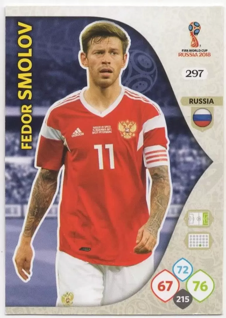 Russia 2018 : FIFA World Cup Adrenalyn XL - Fedor Smolov - Russia