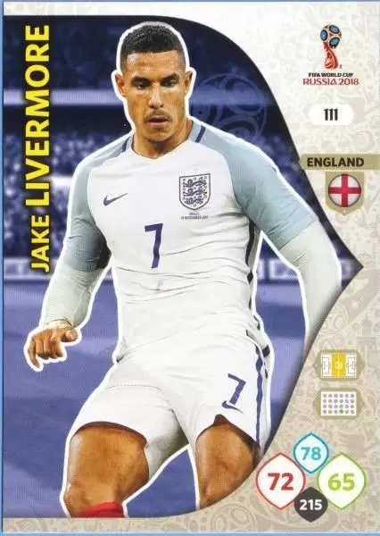 Russia 2018 : FIFA World Cup Adrenalyn XL - Jake Livermore - England