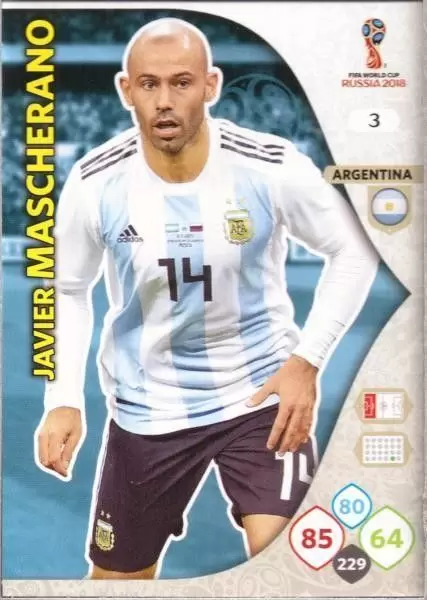 Russia 2018 : FIFA World Cup Adrenalyn XL - Javier Mascherano - Argentina