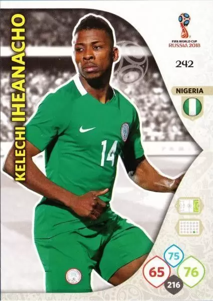 Russia 2018 : FIFA World Cup Adrenalyn XL - Kelechi Iheanacho - Nigeria