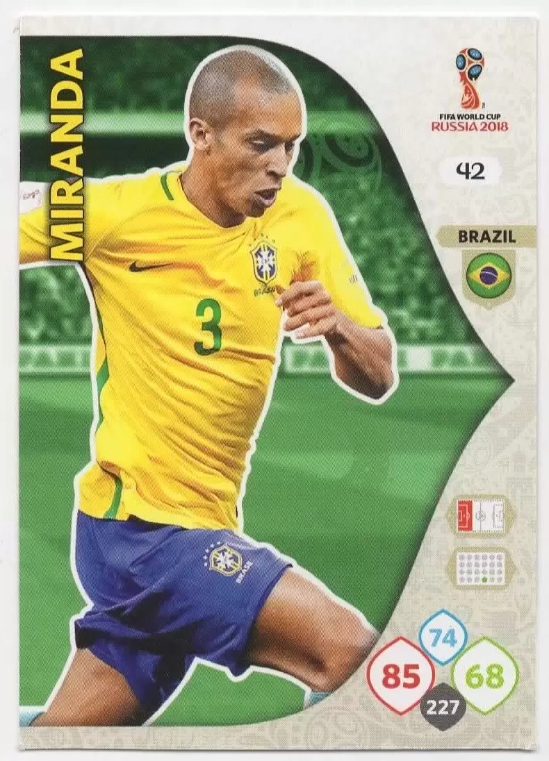 Russia 2018 : FIFA World Cup Adrenalyn XL - Miranda - Brazil