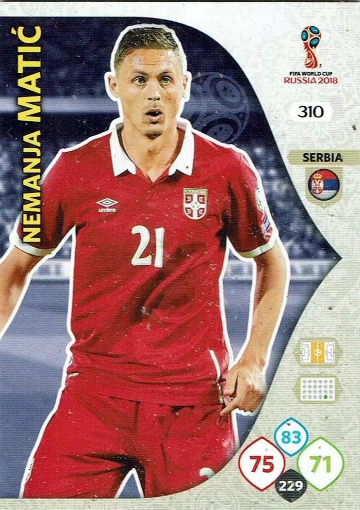 Russia 2018 : FIFA World Cup Adrenalyn XL - Nemanja Matić - Serbia