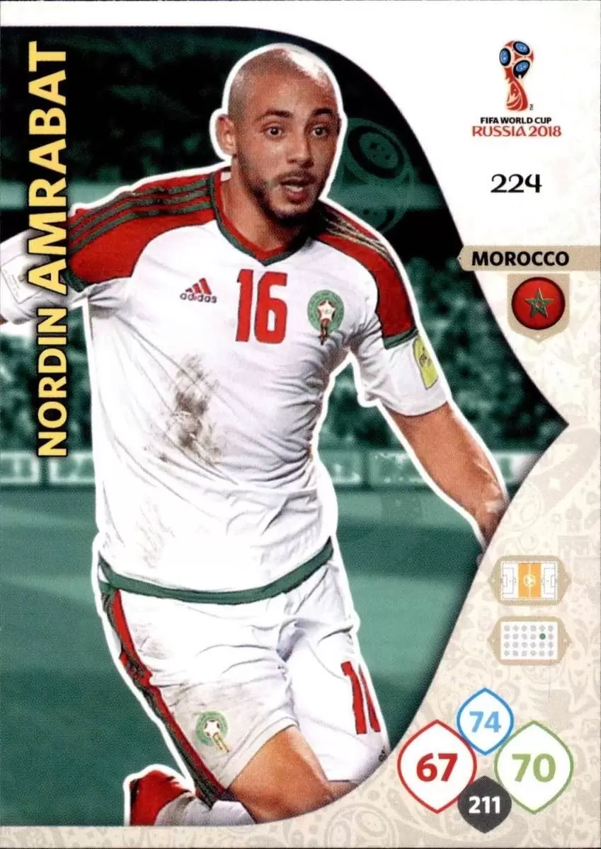 Russia 2018 : FIFA World Cup Adrenalyn XL - Nordin Amrabat - Morocco