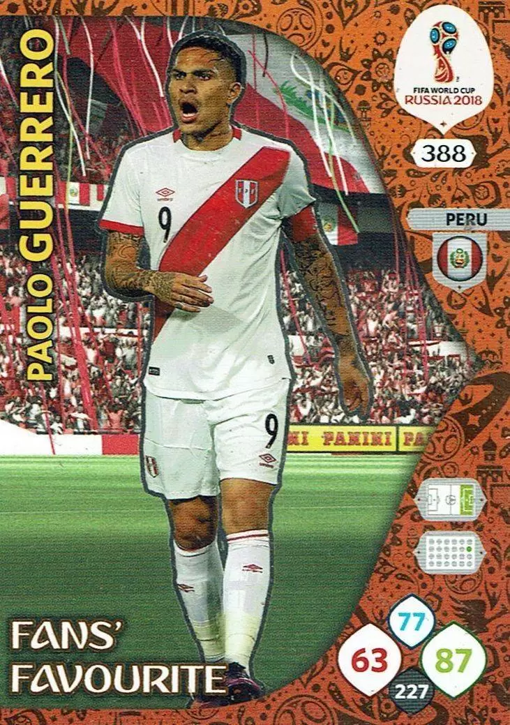 Russia 2018 : FIFA World Cup Adrenalyn XL - Paolo Guerrero - Peru