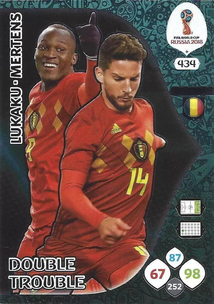 Russia 2018 : FIFA World Cup Adrenalyn XL - Romelu Lukaku / Dries Mertens - Belgium