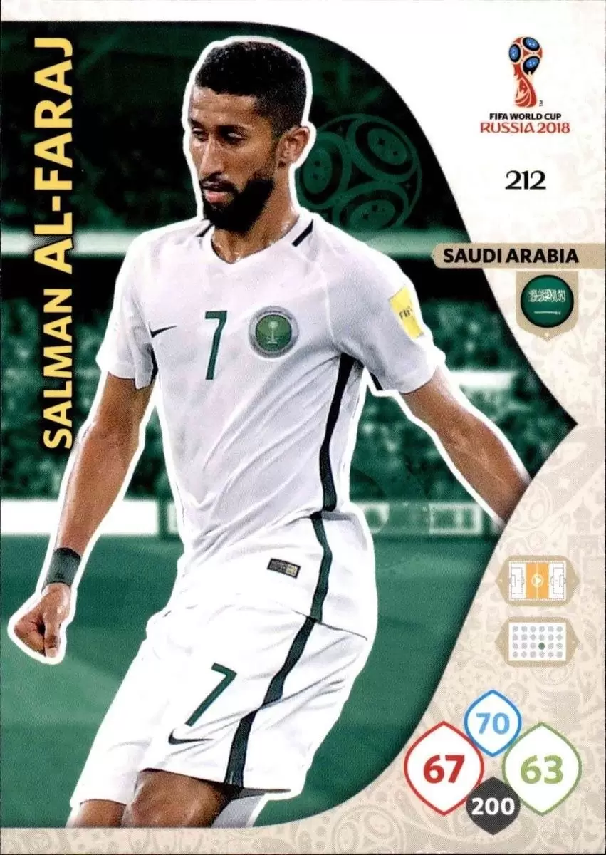 Russia 2018 : FIFA World Cup Adrenalyn XL - Salman Al-Faraj - Saudi Arabia