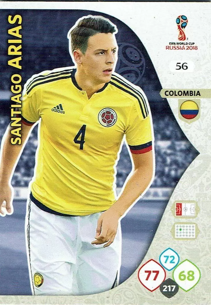 #056 Santiago Arias-Colombia Panini Adrenalyn XL WM 2018