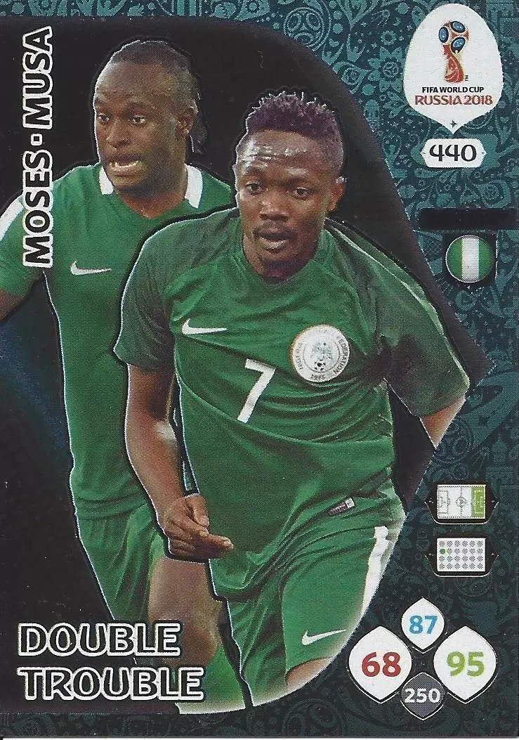 Russia 2018 : FIFA World Cup Adrenalyn XL - Victor Moses / Ahmed Musa - Nigeria