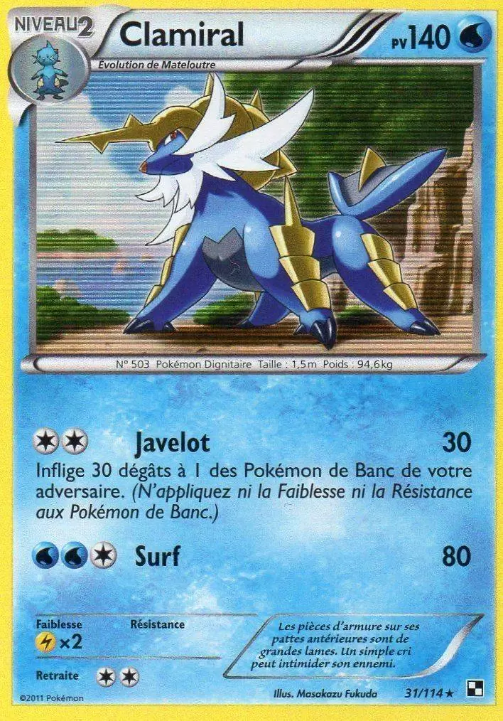 Pokémon Série Noir et Blanc - Clamiral Holographique