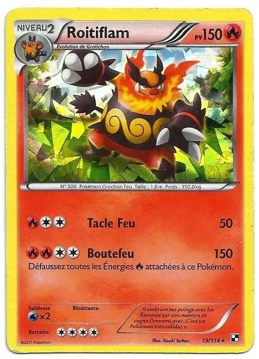 Pokémon Série Noir et Blanc - Roitiflame Holographique Mosaique