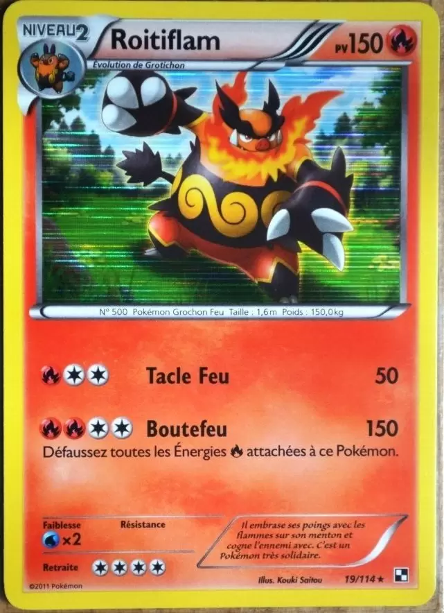 Pokémon Série Noir et Blanc - Roitiflam Holographique