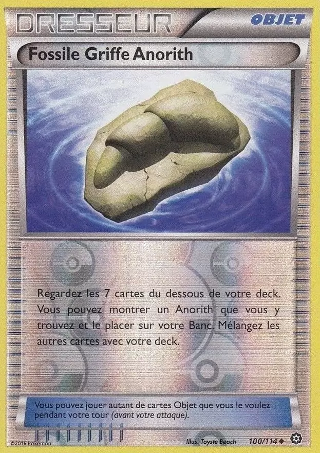 Pokémon XY Offensive Vapeur - Fossile Griffe Anorith Reverse